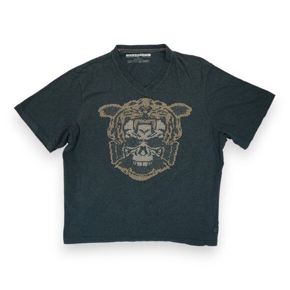 SEAN JOHN T-Shirt Men’s Graphic Metal Studs Short‎ Sleeve Black Size XXL - Picture 1 of 3